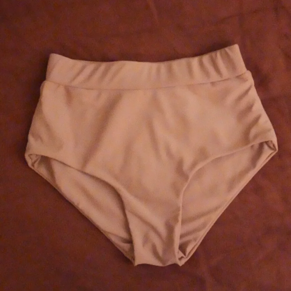 Dusty Pink High-Waisted Bikini Bottom Geode Swimwear